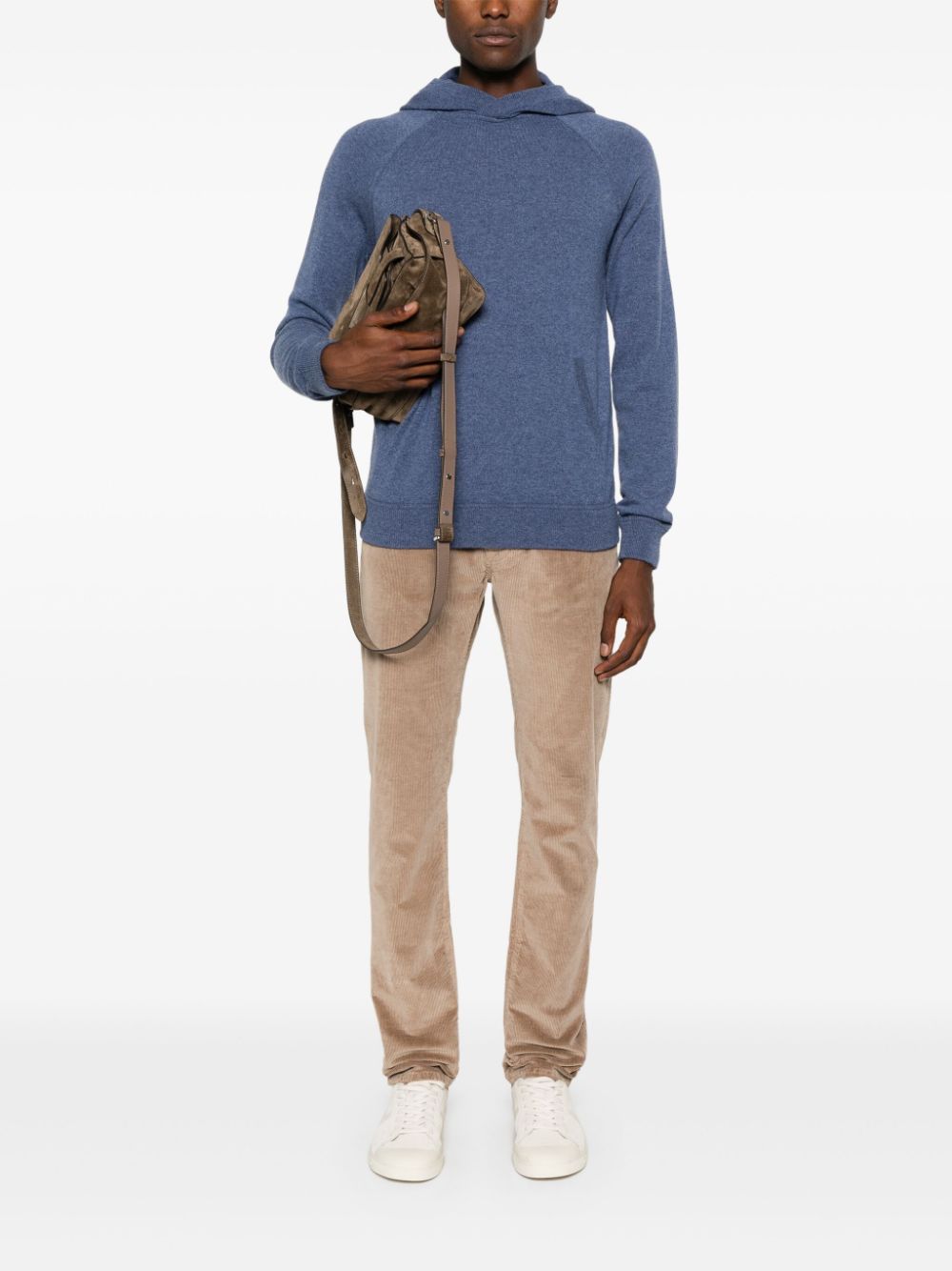 Men Regular-Fit & Straight Leg Pants Maison-Kitsune Jacob Cohën logo-embroidered Corduroy Trousers Neutrals