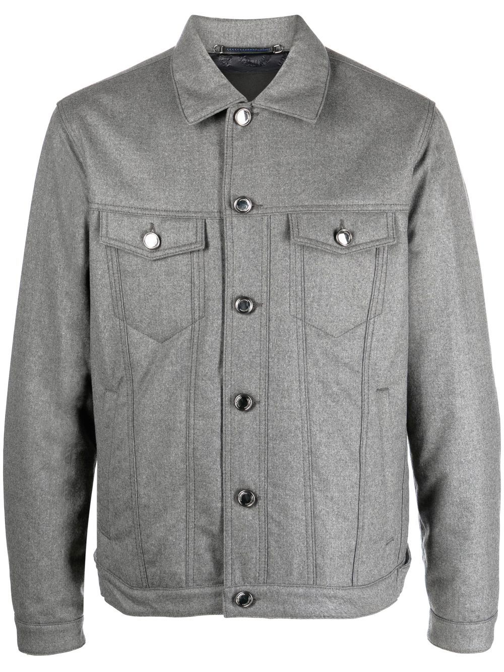 Maison-Kitsune Jacob Cohën button-up Padded Jacket Grey Men Down Jackets