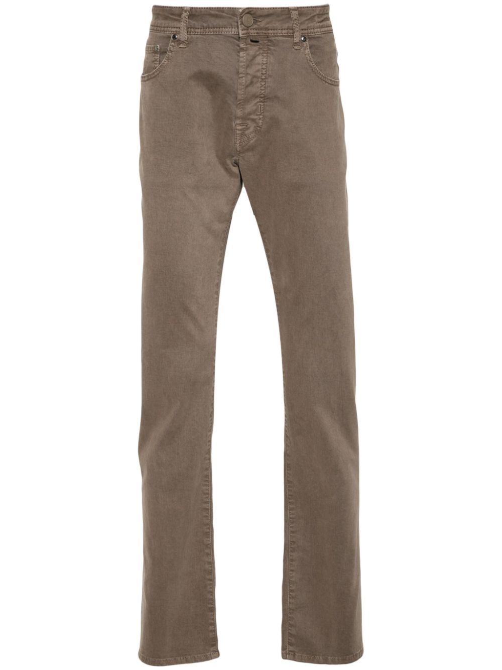 Maison-Kitsune Regular-Fit & Straight Leg Pants Men Jacob Cohën Bard slim-fit Trousers Brown