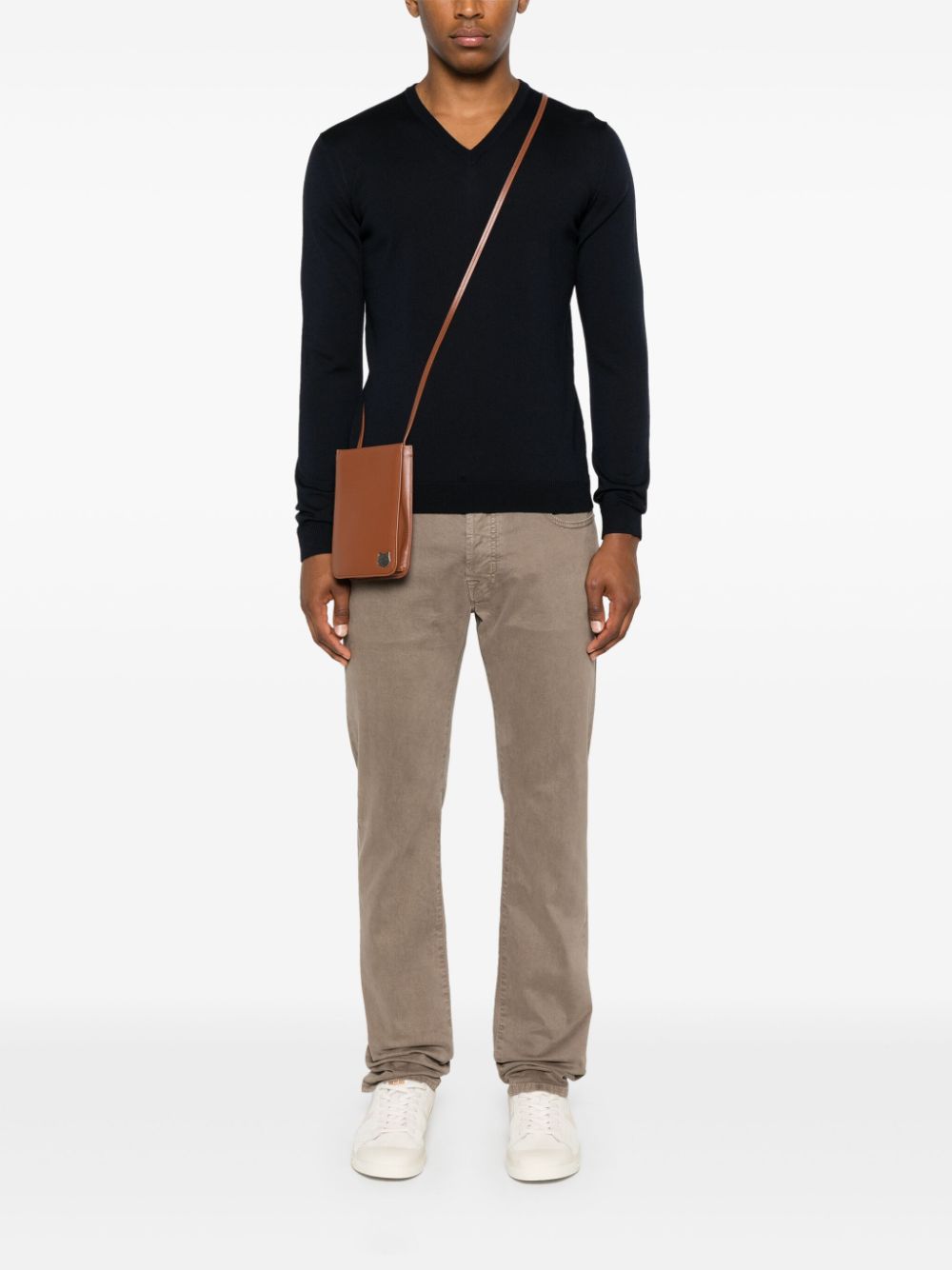 Maison-Kitsune Regular-Fit & Straight Leg Pants Men Jacob Cohën Bard slim-fit Trousers Brown