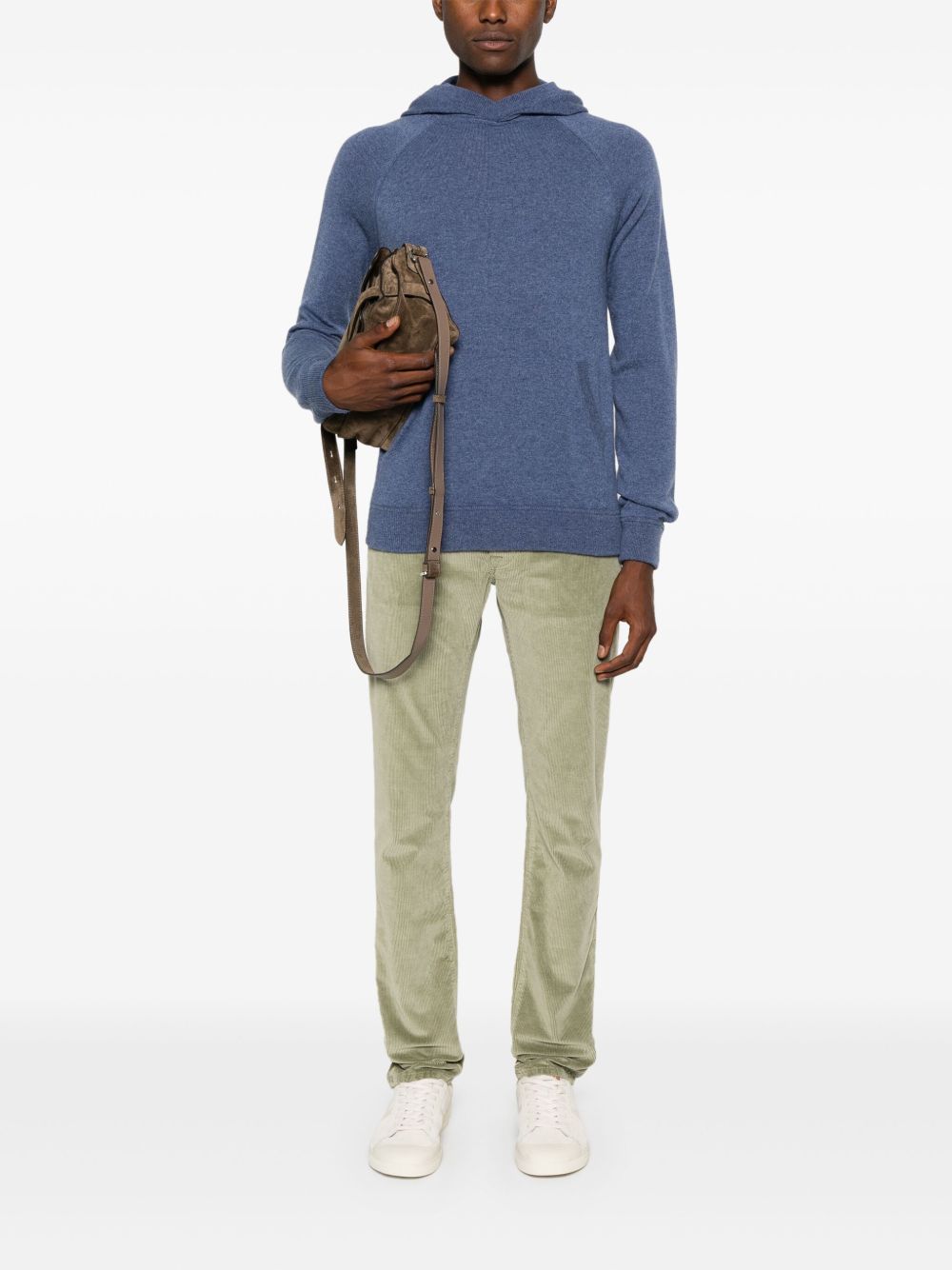 Men Regular-Fit & Straight Leg Pants Maison-Kitsune Jacob Cohën logo-embroidered Corduroy Trousers Green