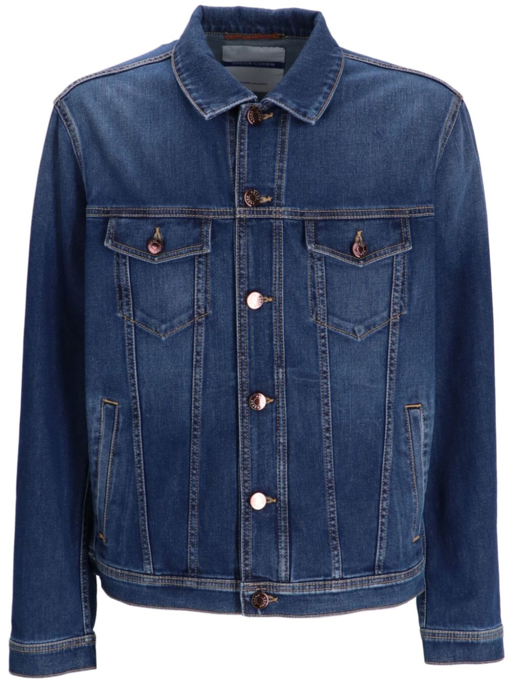 Maison-Kitsune Denim Jackets Men Jacob Cohën logo-patch Denim Jacket Blue