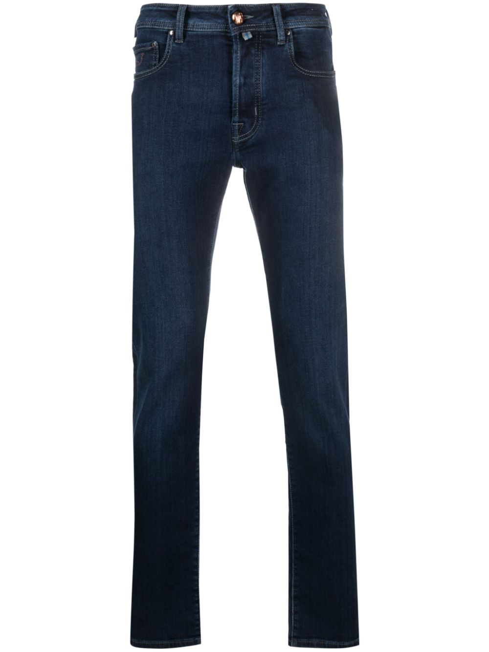 Maison-Kitsune Jacob Cohën logo-patch Skinny Jeans Blue Men Skinny Jeans