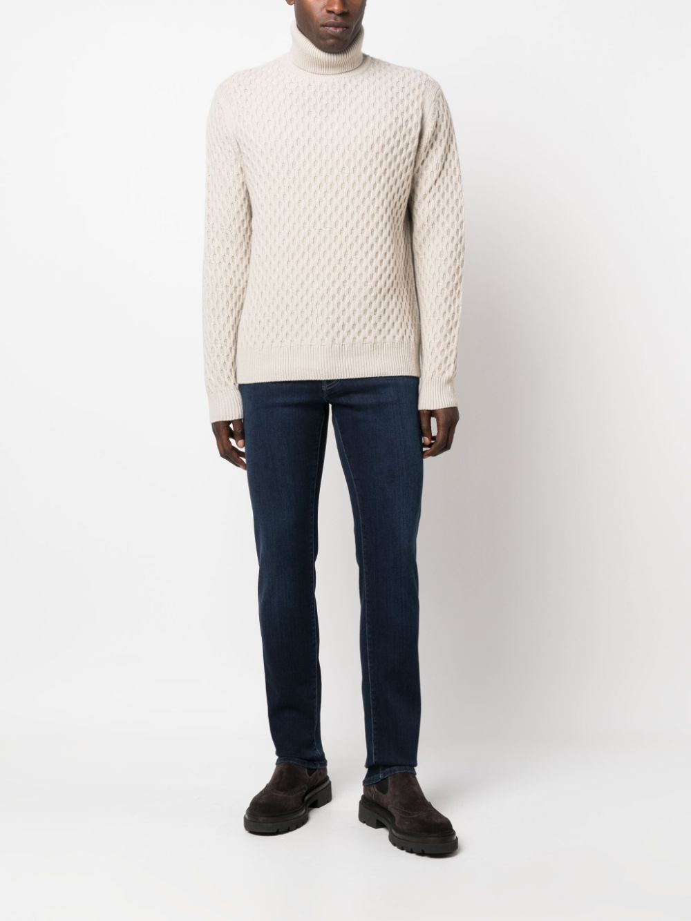 Maison-Kitsune Jacob Cohën logo-patch Skinny Jeans Blue Men Skinny Jeans