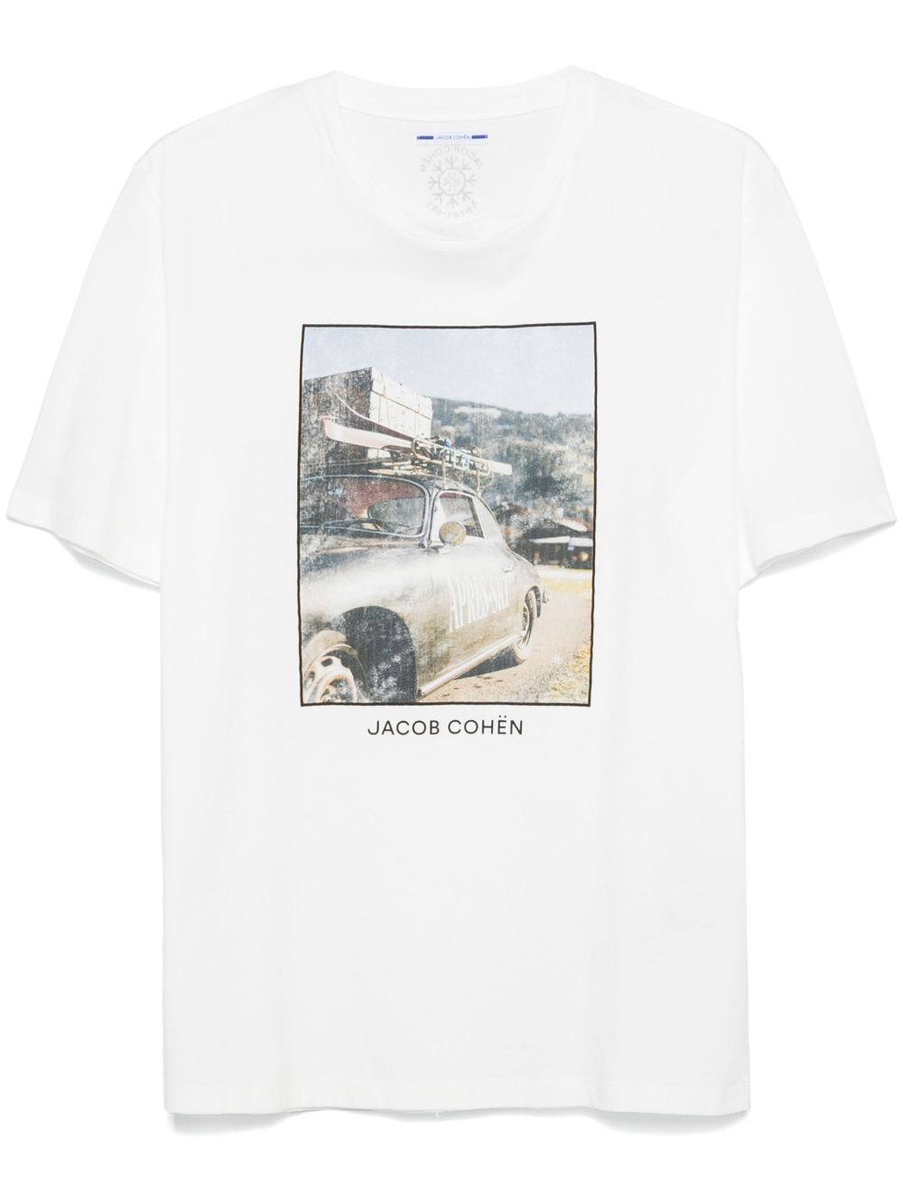 Maison-Kitsune T-Shirts Men Jacob Cohën graphic-print T-shirt White