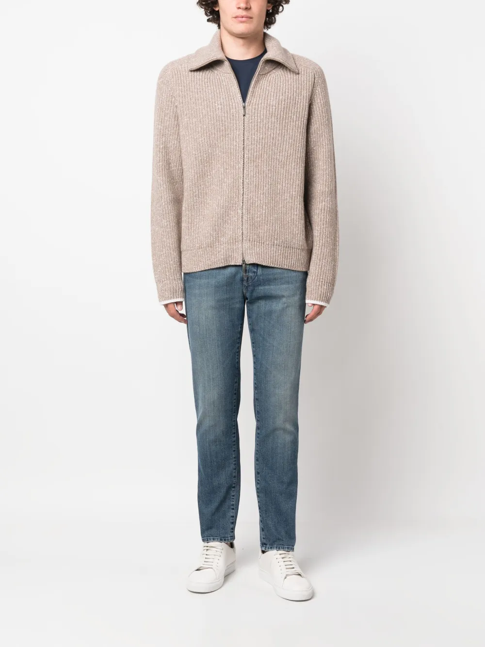 Maison-Kitsune Tapered Jeans Men Jacob Cohën Scott low-rise Tapered Jeans Blue