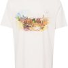 Maison-Kitsune Jacob Cohën illustration-print Cotton T-shirt Neutrals Men T-Shirts