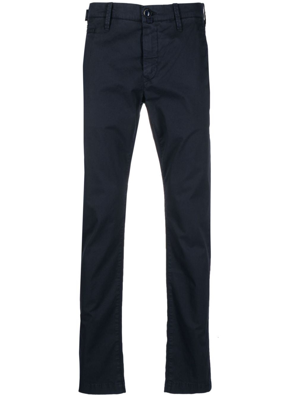 Maison-Kitsune Regular-Fit & Straight Leg Pants Men Jacob Cohën logo-patch straight-leg Trousers Blue