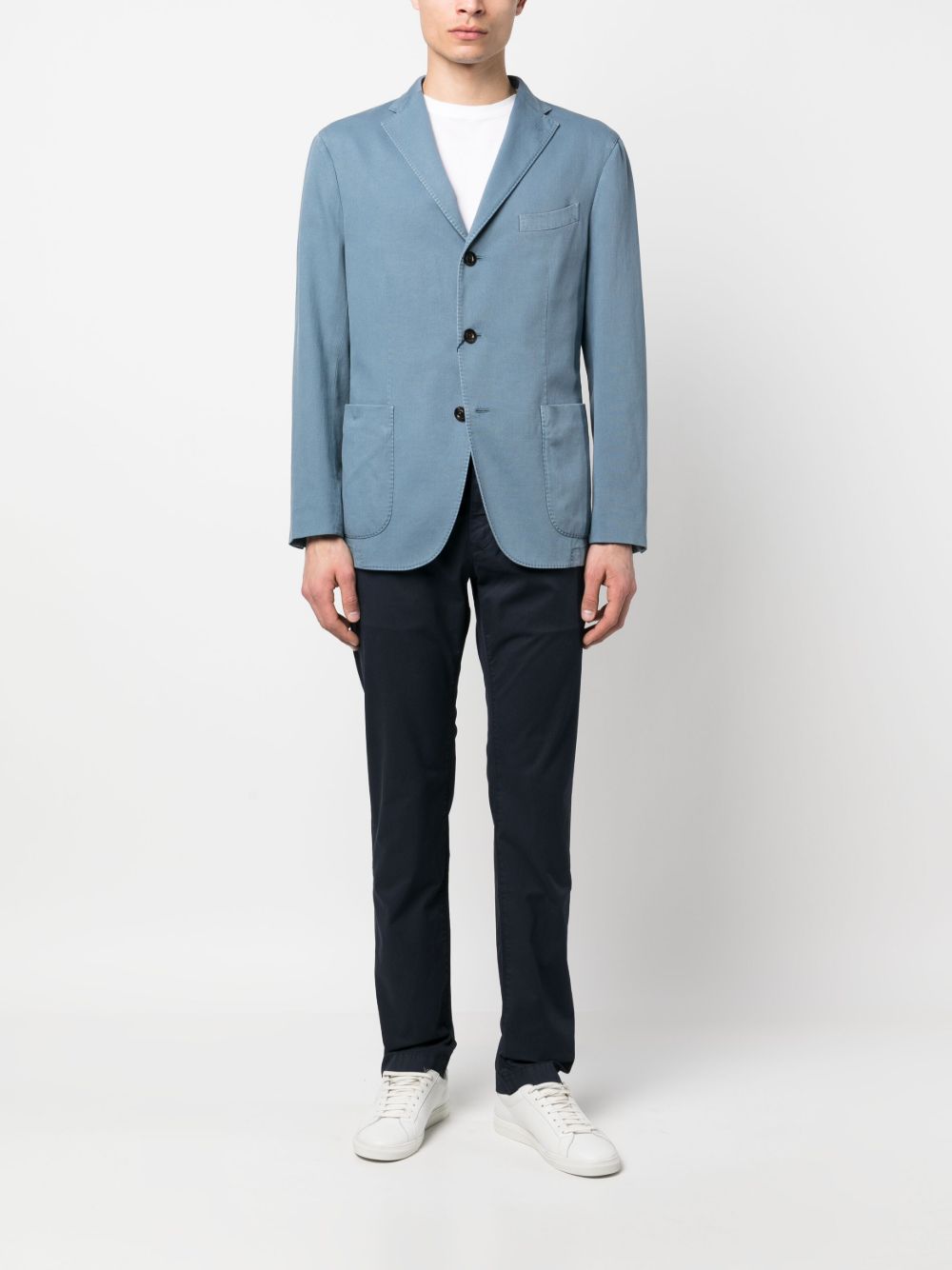 Maison-Kitsune Regular-Fit & Straight Leg Pants Men Jacob Cohën logo-patch straight-leg Trousers Blue