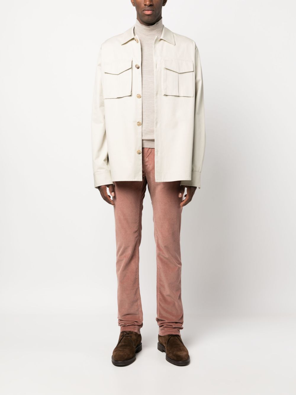 Jacob Cohën mid-rise slim-fit Corduroy Trousers Pink Men Regular-Fit & Straight Leg Pants Maison-Kitsune