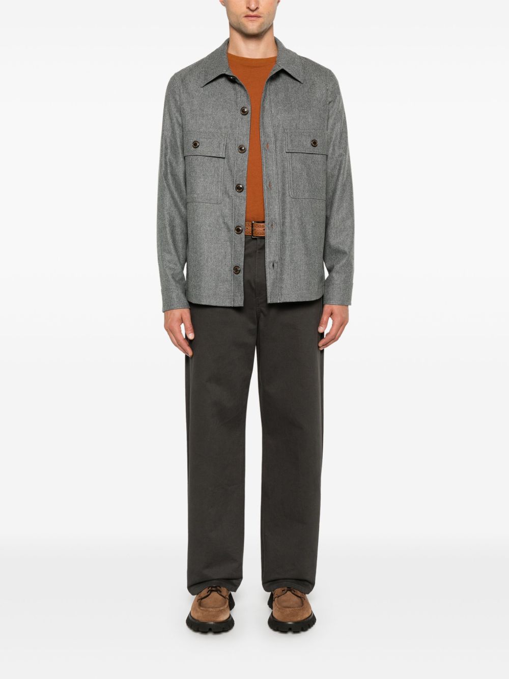 Maison-Kitsune Shirt Jackets Men Jacob Cohën Mélange Jacket Grey