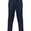 Maison-Kitsune Tapered Pants Men Jacob Cohën Daniel Linen Tapered Trousers Blue