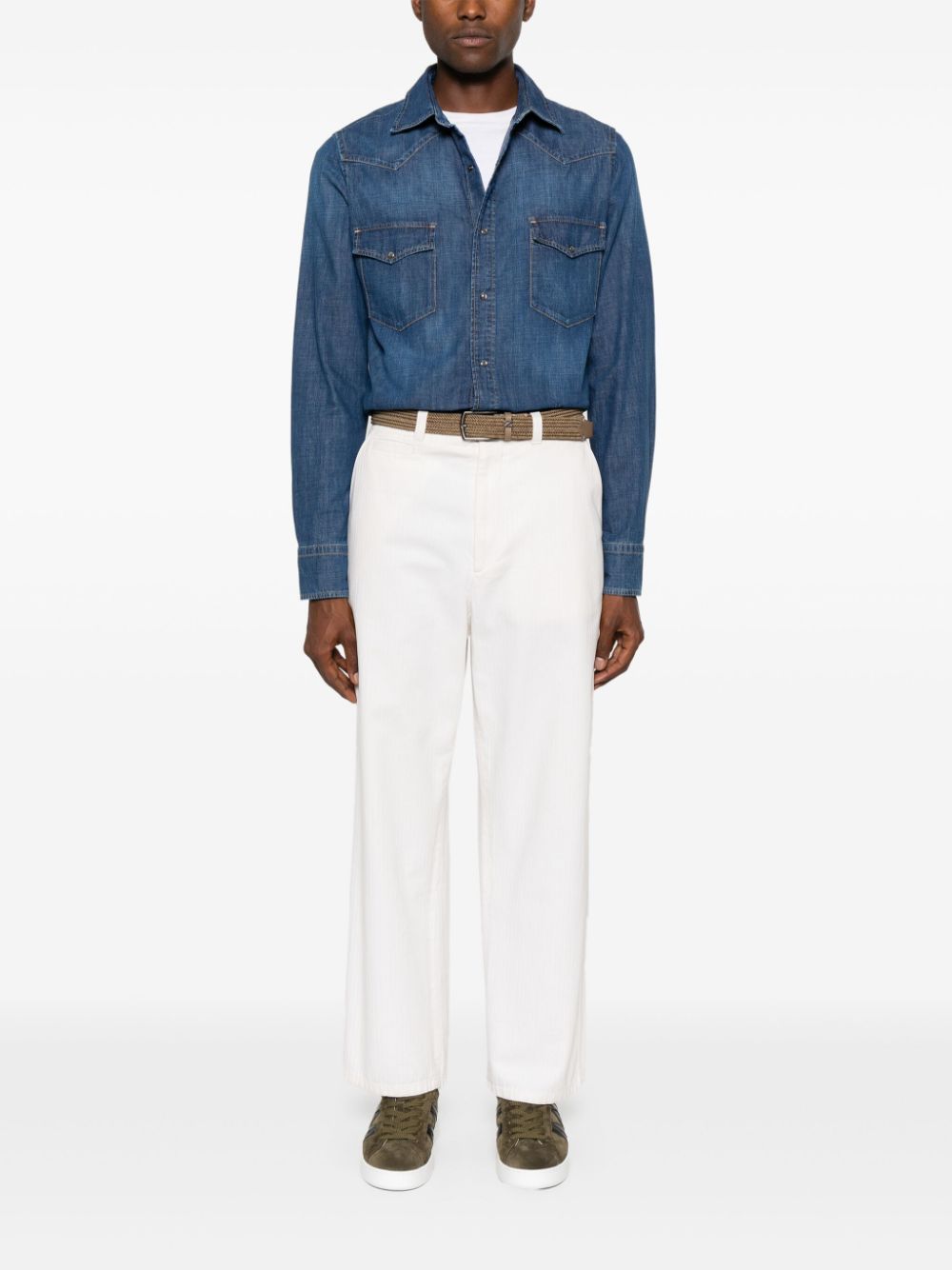 Maison-Kitsune Jacob Cohën Western Denim Shirt Blue Men Shirts