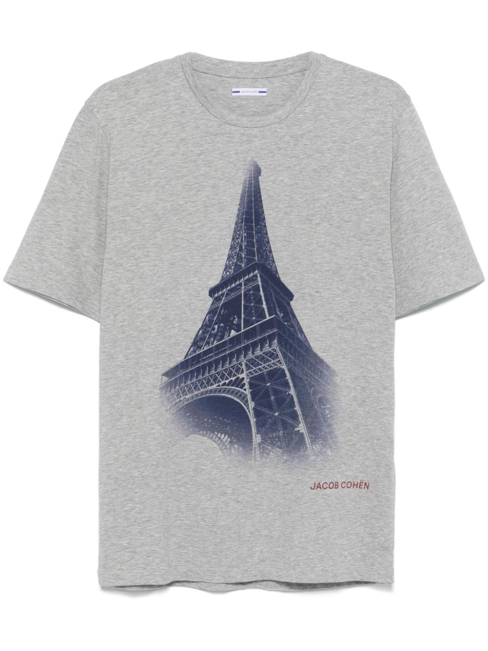 Maison-Kitsune T-Shirts Men Jacob Cohën Gran Tour Paris T-shirt Grey