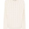 Maison-Kitsune Knitted Sweaters Men Jacob Cohën cable-knit Sweater White