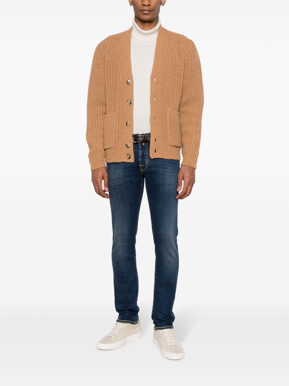 Men Skinny Jeans Maison-Kitsune Jacob Cohën skinny-leg logo-patch Jeans Blue