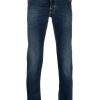 Men Skinny Jeans Maison-Kitsune Jacob Cohën skinny-leg logo-patch Jeans Blue