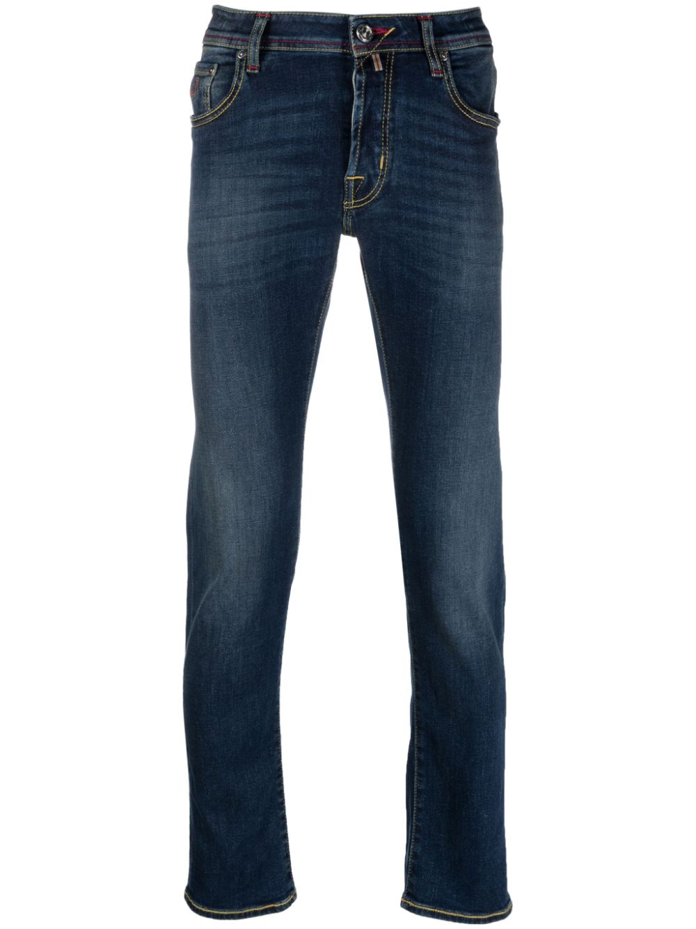 Men Skinny Jeans Maison-Kitsune Jacob Cohën skinny-leg logo-patch Jeans Blue