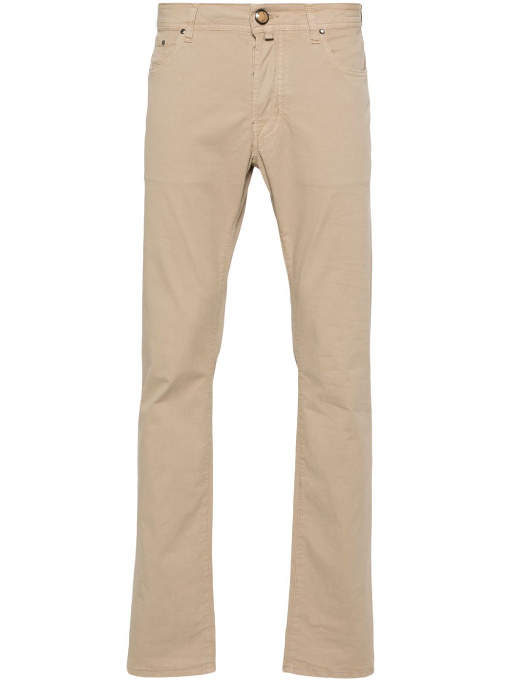 Men Regular-Fit & Straight Leg Pants Maison-Kitsune Jacob Cohën logo-embroidered Straight Trousers Neutrals