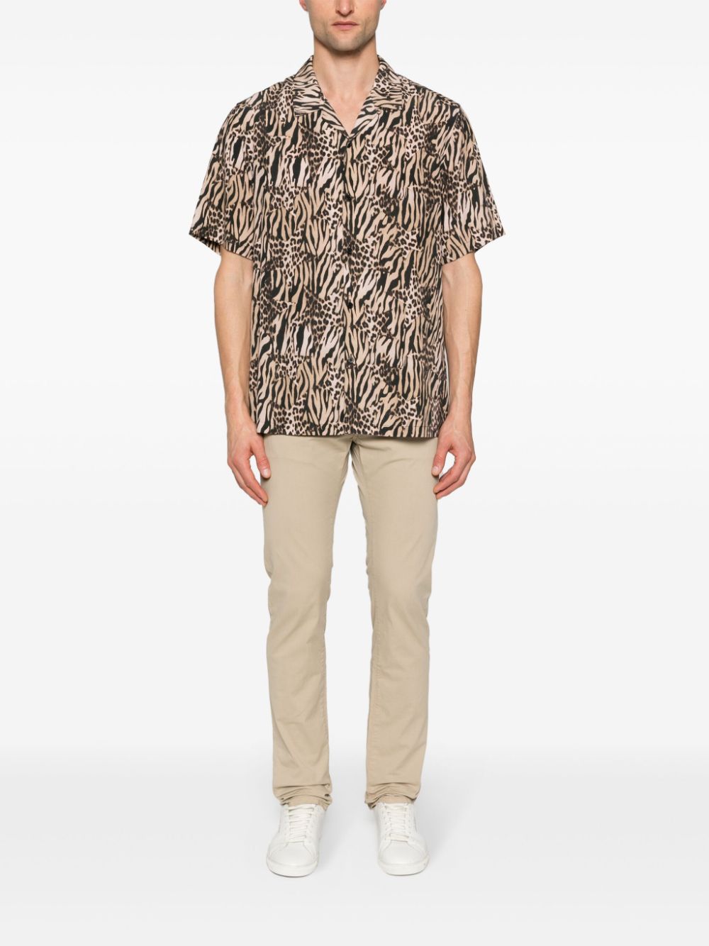 Men Regular-Fit & Straight Leg Pants Maison-Kitsune Jacob Cohën logo-embroidered Straight Trousers Neutrals