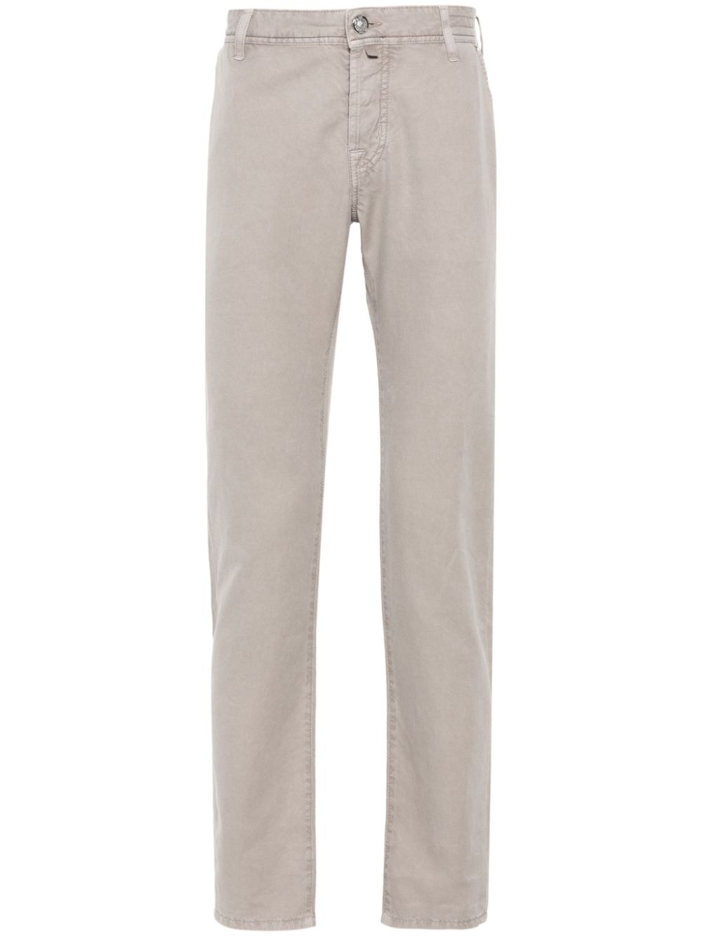 Maison-Kitsune Jacob Cohën logo-patch Trousers Neutrals Men Tapered Pants