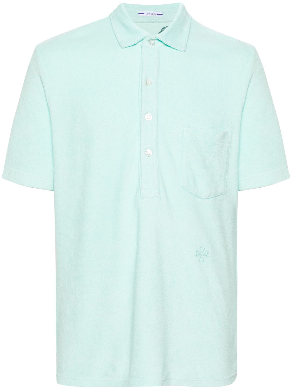 Jacob Cohën logo-embroidered Towelling Polo Shirt Blue Men Polo Shirts Maison-Kitsune
