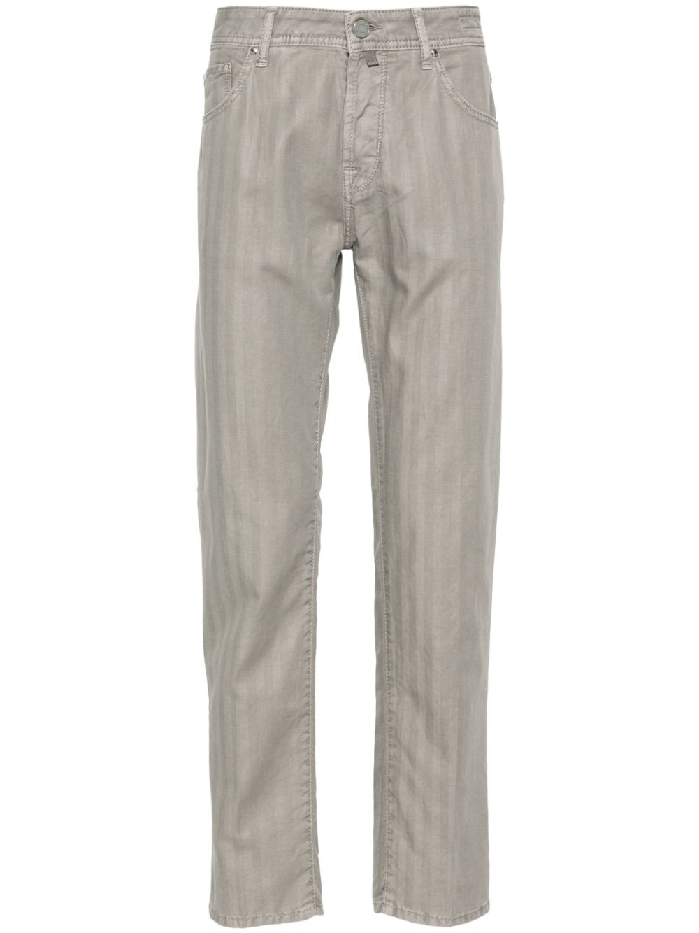 Maison-Kitsune Jacob Cohën Scott slim-cut Trousers Grey Men Tapered Pants