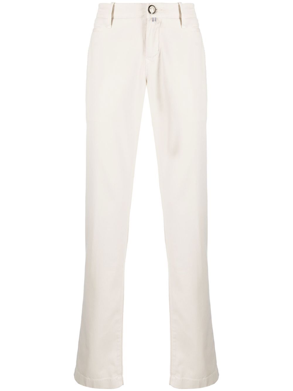 Maison-Kitsune Jacob Cohën straight-leg Twill Trousers White Men Regular-Fit & Straight Leg Pants