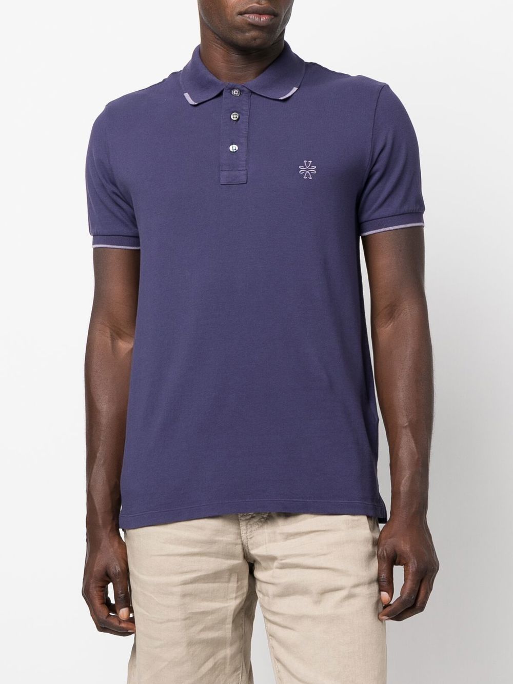 Men Polo Shirts Maison-Kitsune Jacob Cohën logo-embroidered Polo Shirt Purple