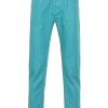 Men Skinny Pants Maison-Kitsune Jacob Cohën Scott slim-leg Herringbone Trousers Blue