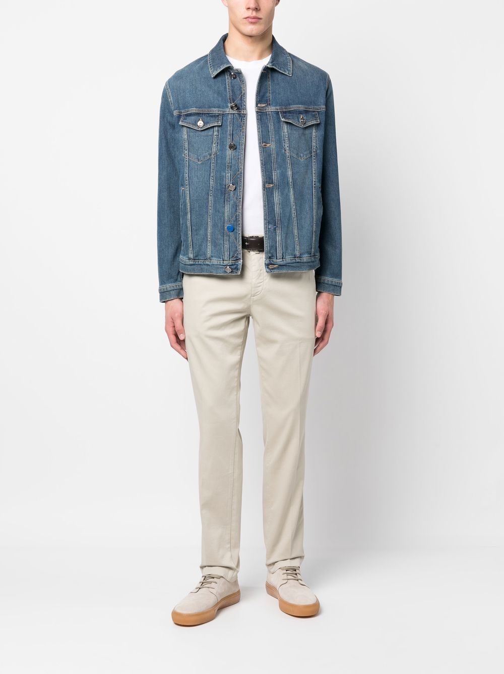 Maison-Kitsune Jacob Cohën pressed-crease four-pocket Chinos Neutrals Men Chinos