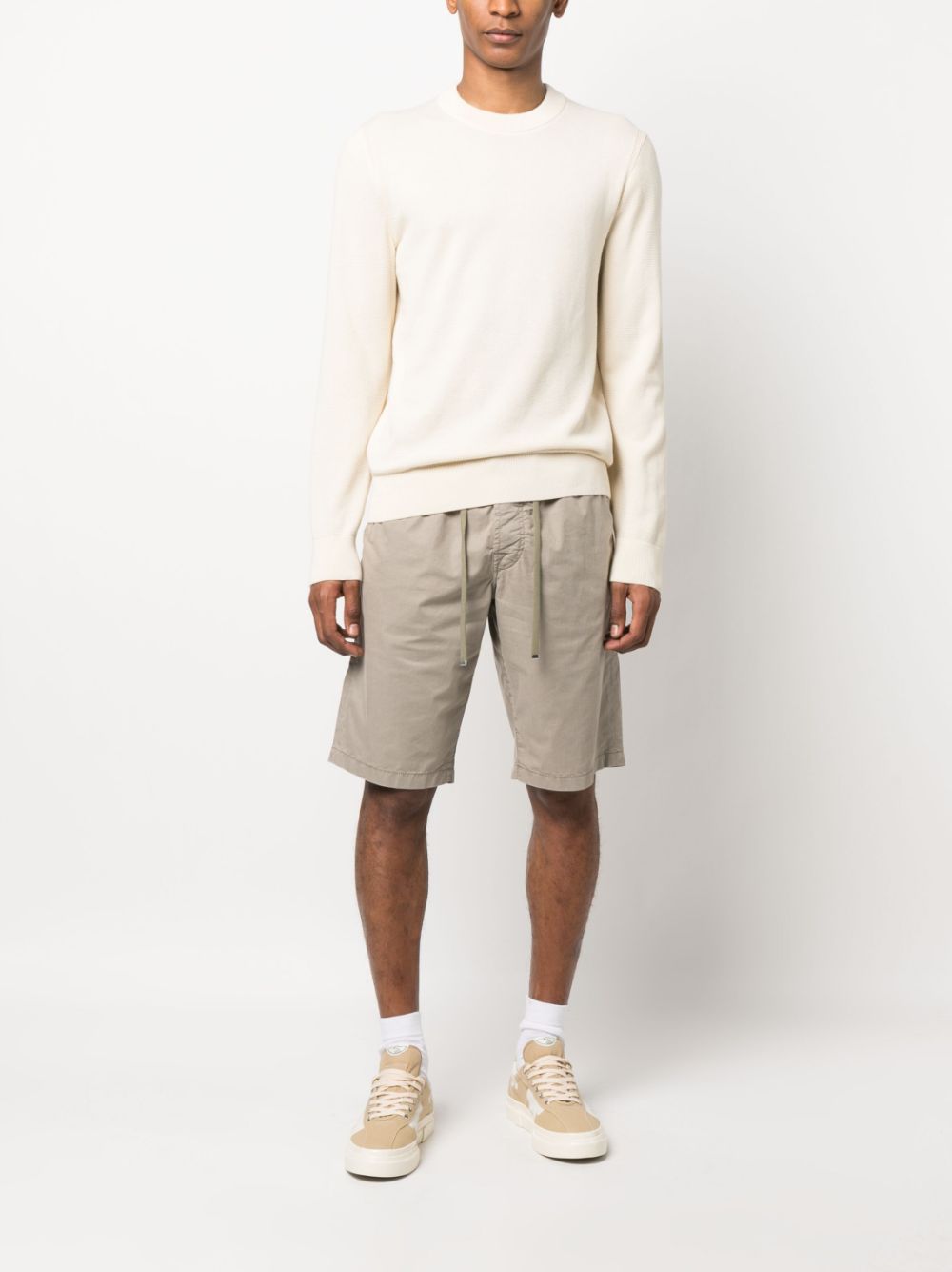 Maison-Kitsune Jacob Cohën logo-patch Drawstring Shorts Neutrals Men Bermuda Shorts