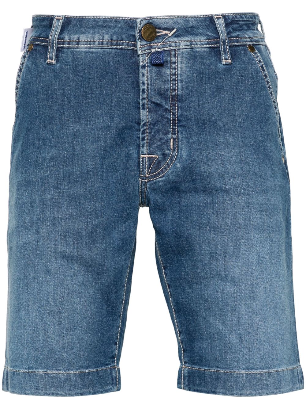 Jacob Cohën logo-patch Denim Shorts Blue Maison-Kitsune Men Denim Shorts
