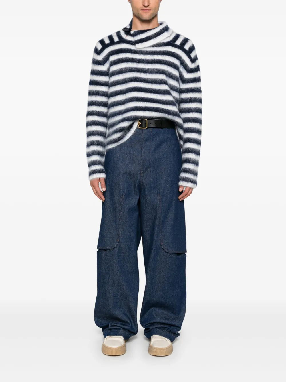 Maison-Kitsune Jacquemus Le Pull Marina Sweater Blue Men Knitted Sweaters
