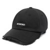Men Hats Maison-Kitsune Jacquemus La Casquette Artichaut Baseball Cap Black
