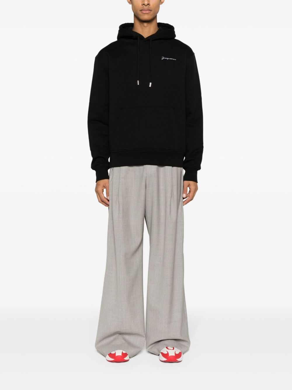 Maison-Kitsune Jacquemus Le Sweatshirt Brodé Hoodie Black Men Hoodies