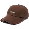 Men Hats Maison-Kitsune Jacquemus La Casquette Artichaut Baseball Cap Brown