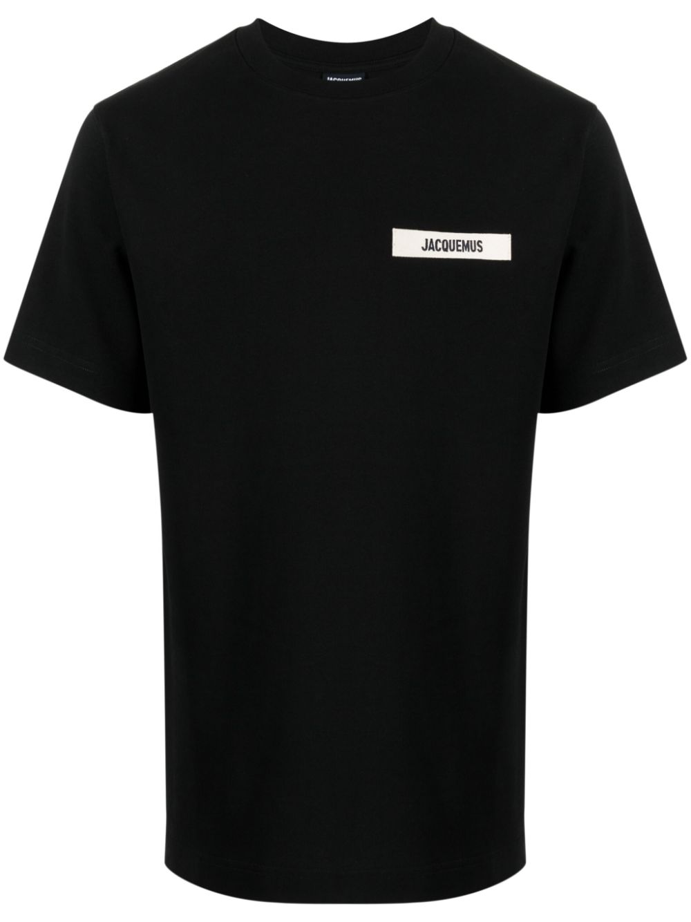 Jacquemus logo-patch Cotton T-shirt Black Men T-Shirts Maison-Kitsune