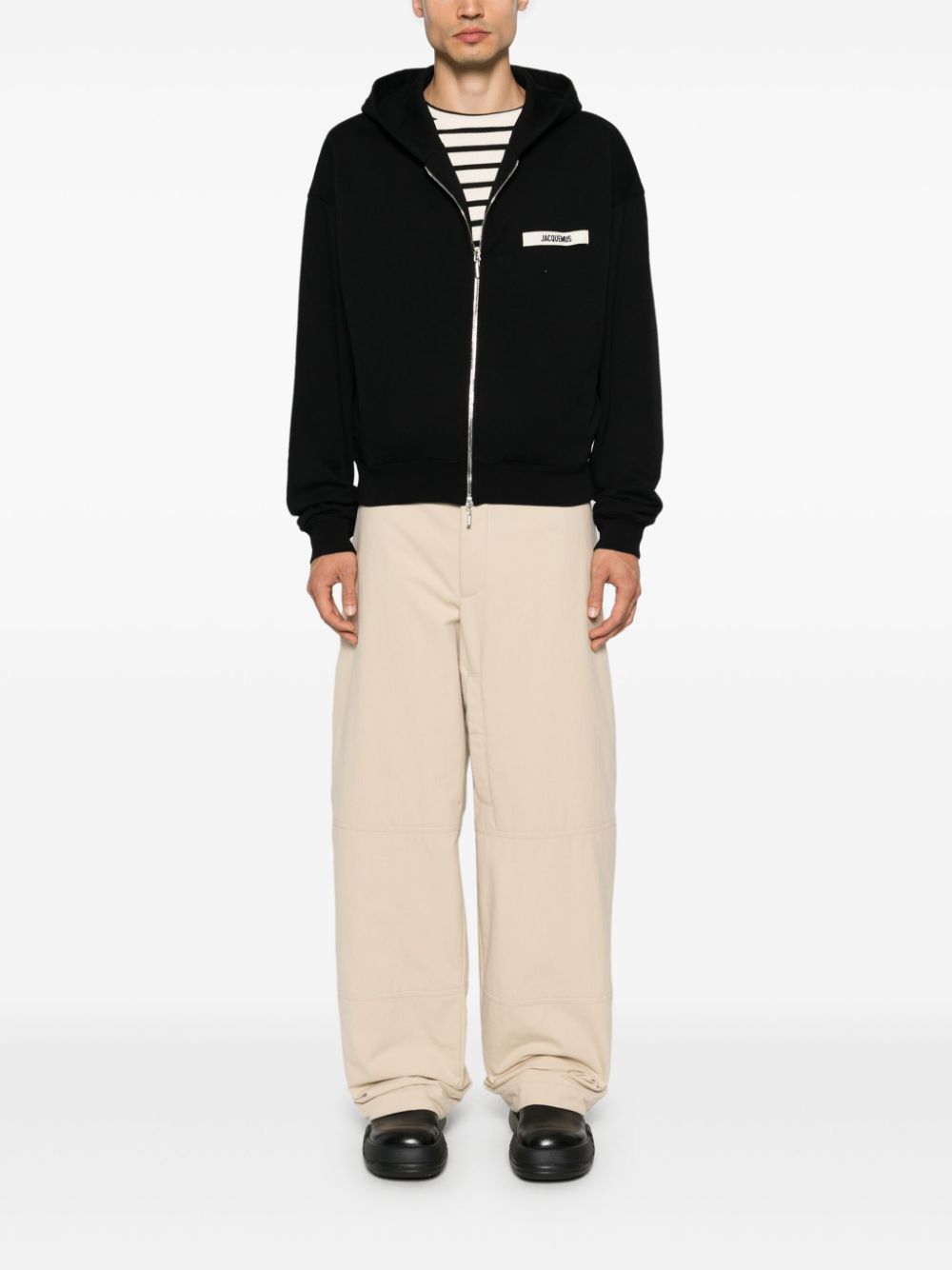 Maison-Kitsune Hoodies Men Jacquemus Le Hoodie Gros Grain Hoodie Black