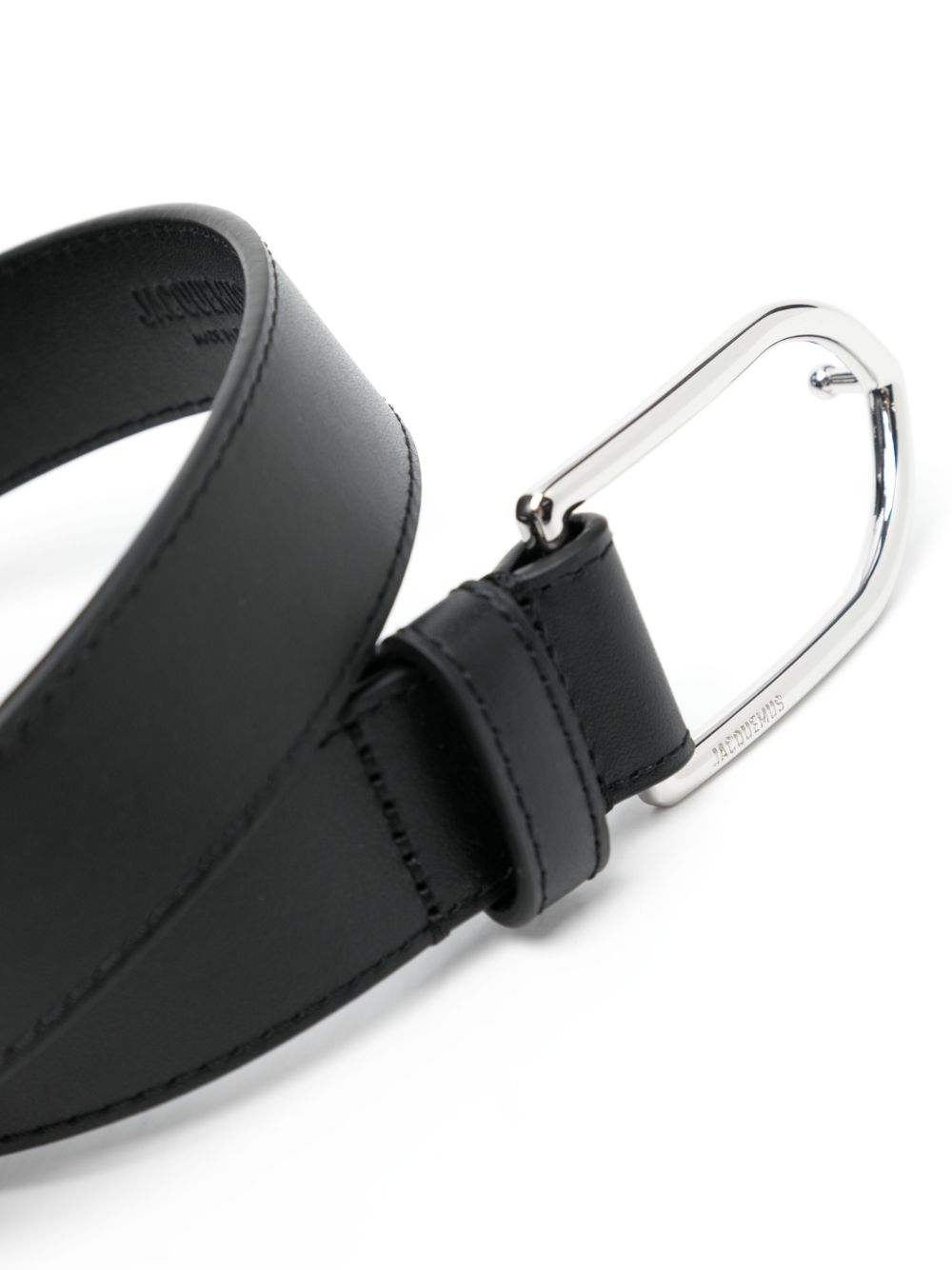Jacquemus logo-engraved Leather Belt Black Men Belts Maison-Kitsune