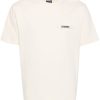 Maison-Kitsune T-Shirts Men Jacquemus Le Gros Grain embroidered-logo T-shirt Neutrals