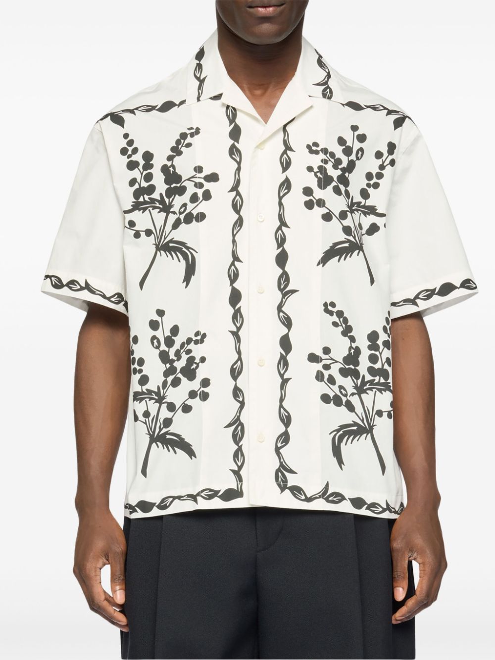 Men Shirts Maison-Kitsune Jacquemus La Chemise Jean Bowling Shirt White