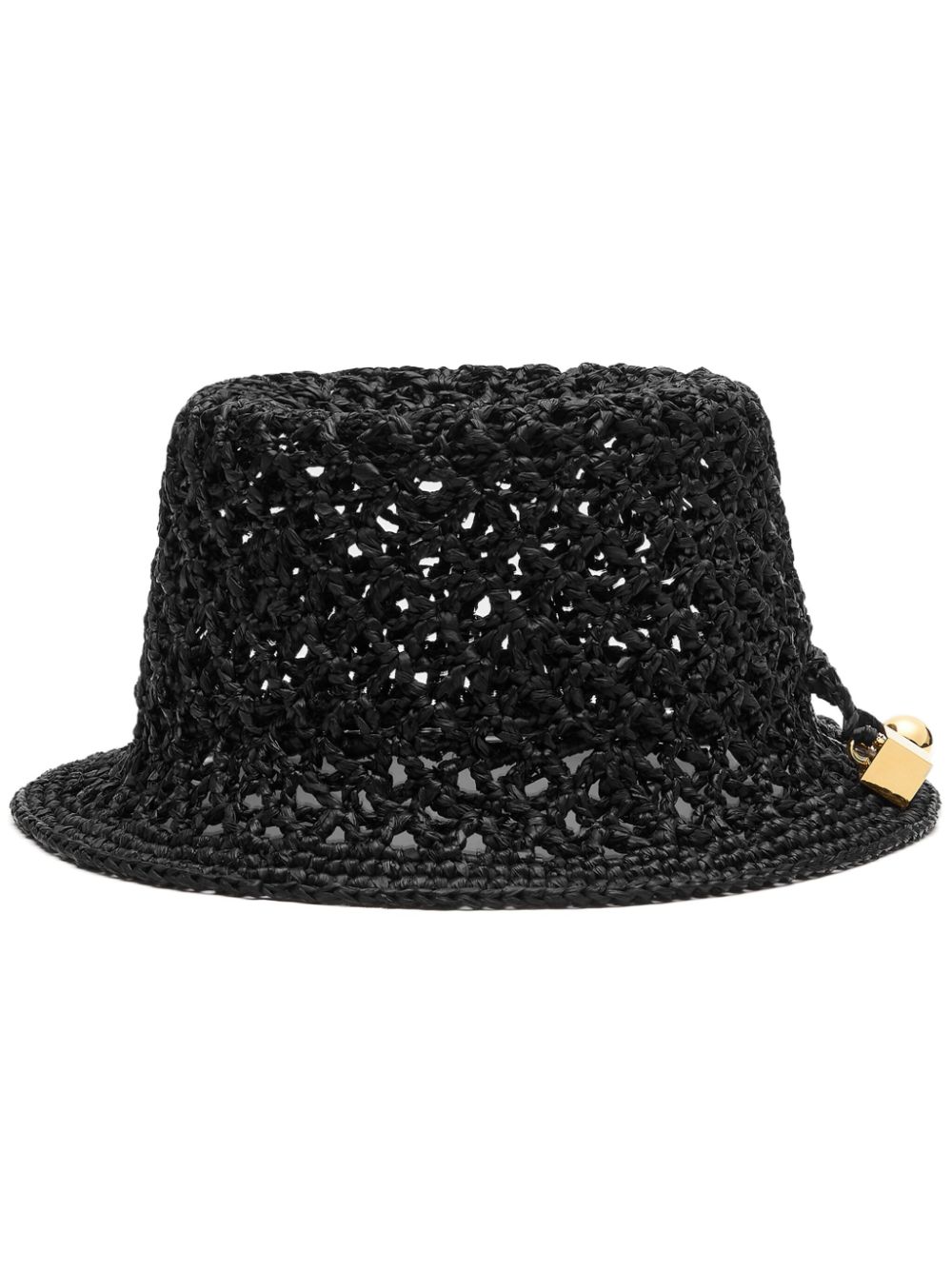 Men Hats Maison-Kitsune Jacquemus Le Bob Spiaggia Raffia Bucket Hat Black