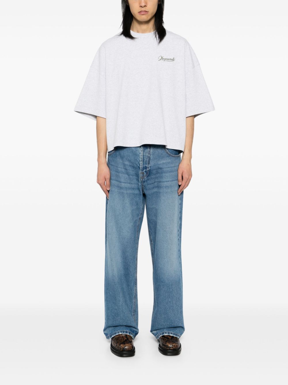 Jacquemus logo-embroidered t-shirt White Maison-Kitsune Men T-Shirts