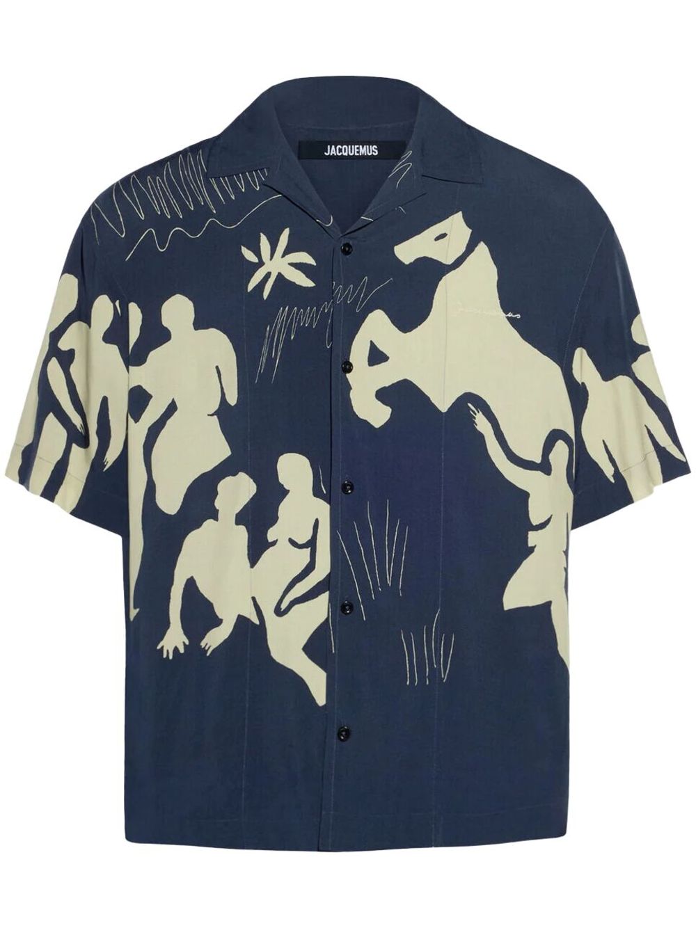 Jacquemus Simon Shirt Blue Maison-Kitsune Men Shirts