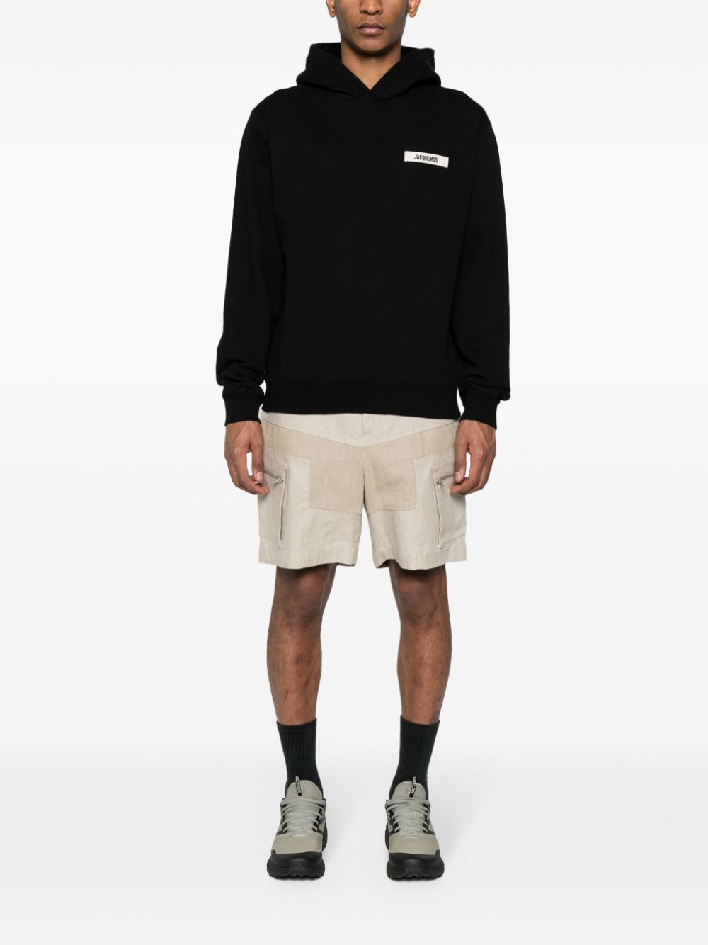 Men Hoodies Maison-Kitsune Jacquemus Le Hoodie Gros Grain Top Black
