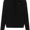 Maison-Kitsune Jacquemus logo-embroidered Cotton Hoodie Black Men Hoodies