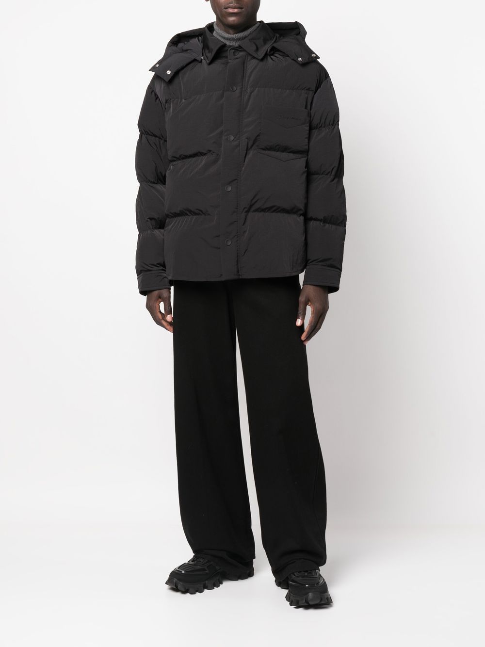 Maison-Kitsune Down Jackets Men Jacquemus Hooded Padded Jacket Black