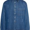 Maison-Kitsune Shirts Men Jacquemus La Chemise Boulanger Shirt Blue