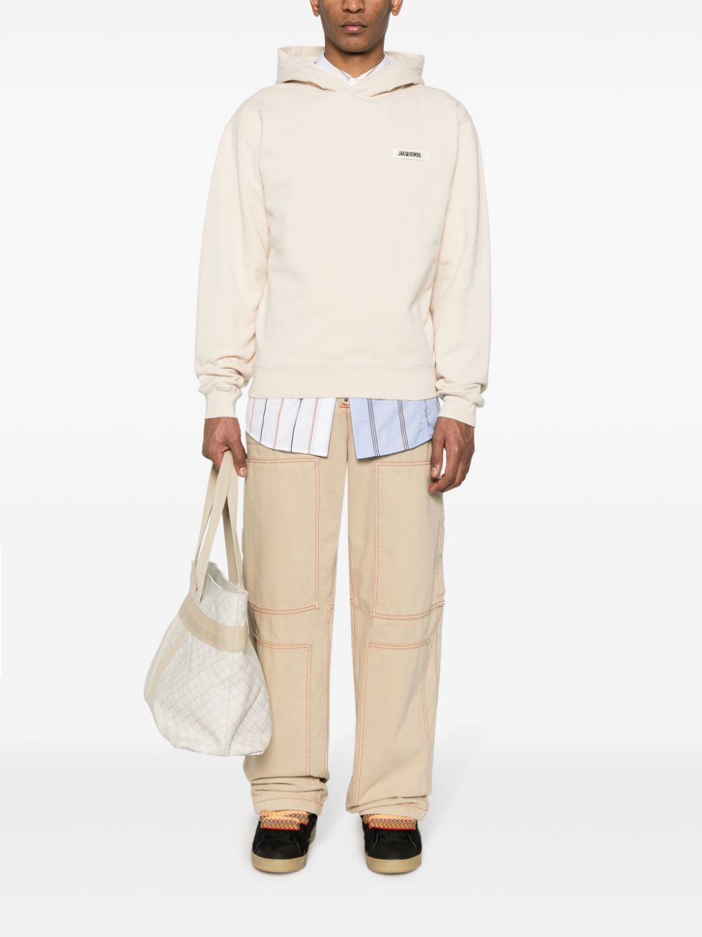 Men Hoodies Maison-Kitsune Jacquemus Le Hoodie Gros Grain Top Neutrals